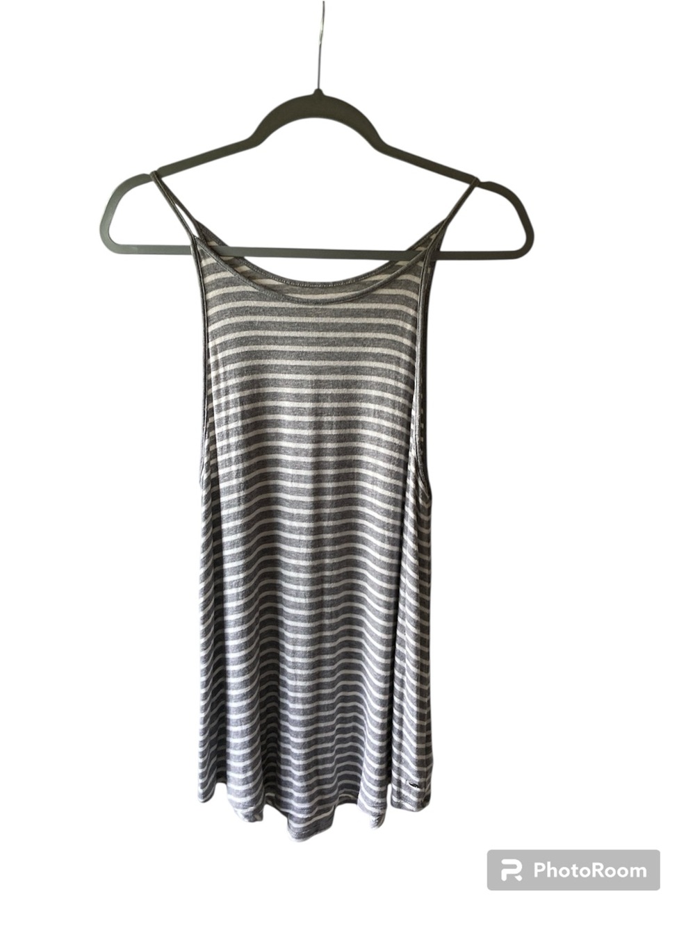 American Eagle Outfitters Gray and White Striped Tank